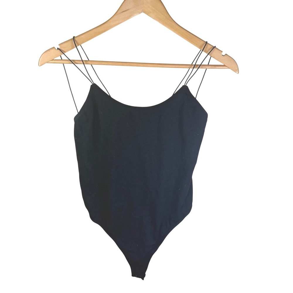 Intimately Free People Black Spaghetti Strap Crisscross Back Bodysuit M/L Goth